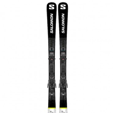 Лыжи горные Salomon E S/Max 8 + M11 GW L80 black neon yellow