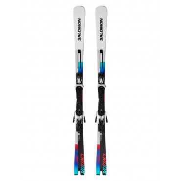 Лыжи горные Salomon E Addikt + E Mi12 Gw white-black F80